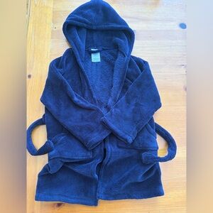 Cozy gap Navy Blue Hooded Robe